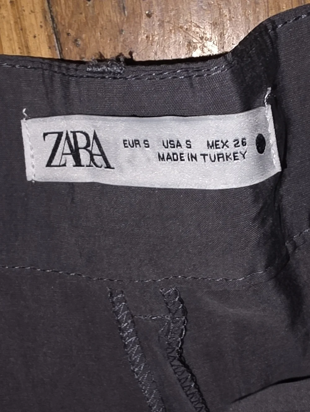 Zara Gray Wide-Leg Linen-Blend Pants